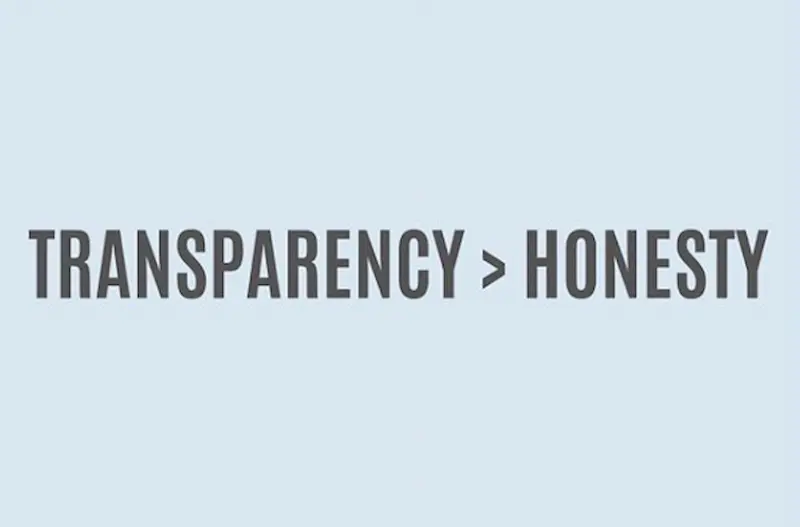 be honest and transparent